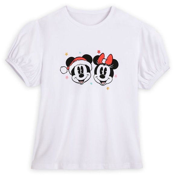 NEW Disney Mickey & Minnie Holiday Tee - Picture 1 of 9